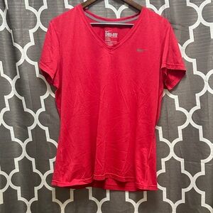 Nike Women's Red Dri-FIT V-Neck Tee